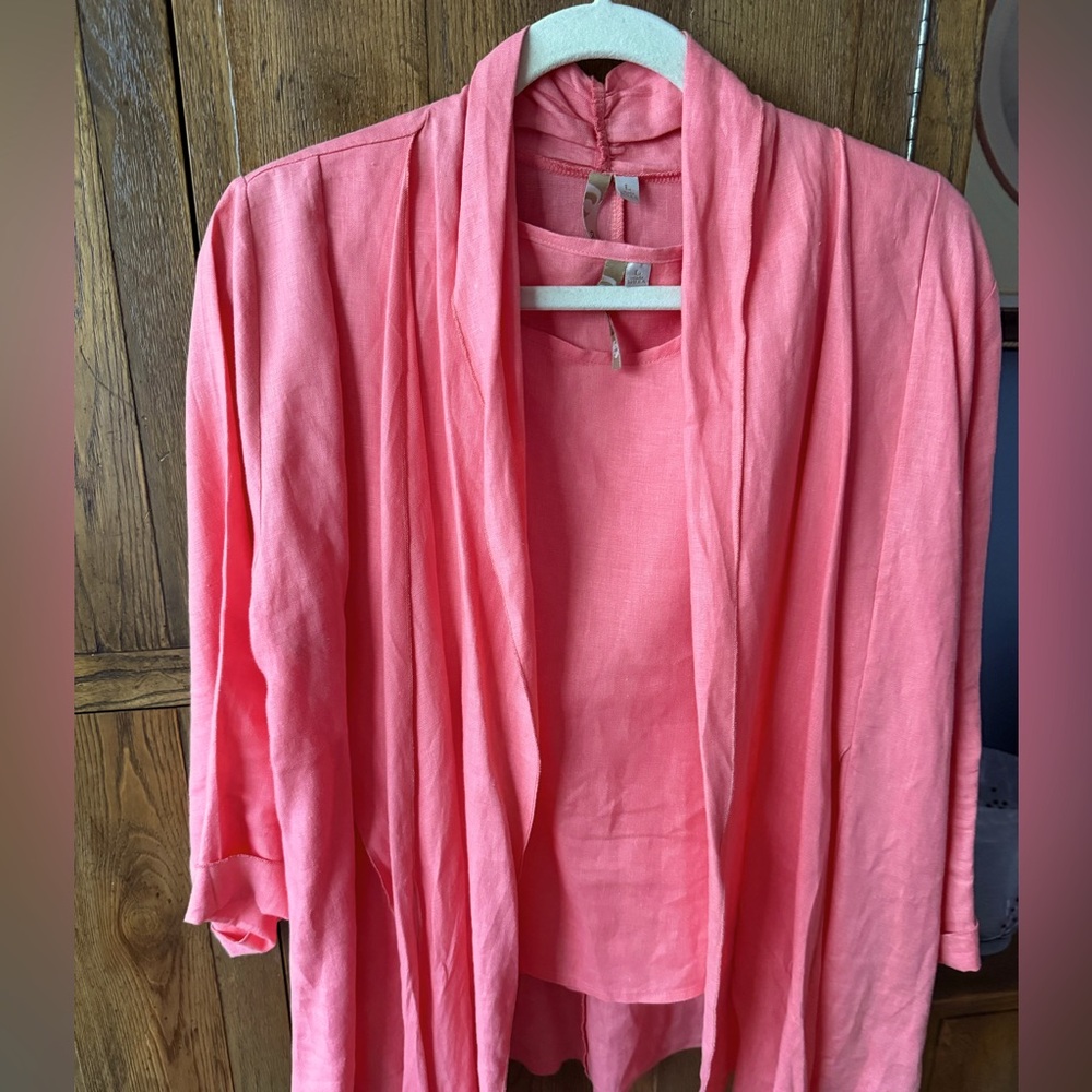 COMFY USA Open Front Cardigan and Sleeveless Top Set Size L $29